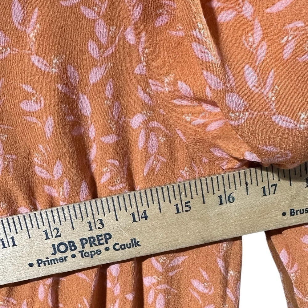 A new day orange printed midi dress m - Picture 6 of 7